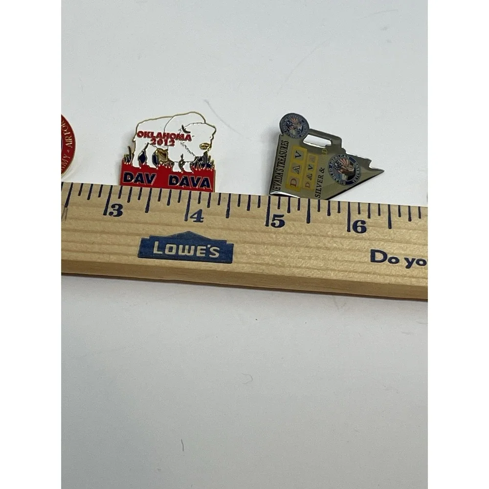 DAV Disabled American Veterans DAVA Auxiliary 5 State Pins IN NM OK OR NV Lapel